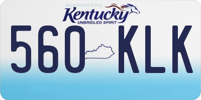 KY license plate 560KLK