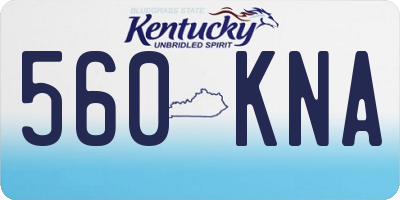 KY license plate 560KNA