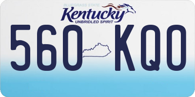 KY license plate 560KQO