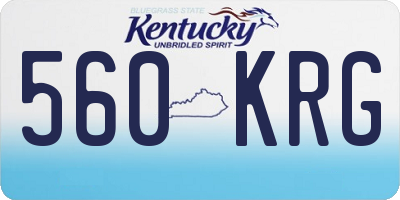 KY license plate 560KRG