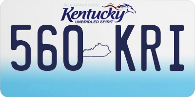 KY license plate 560KRI