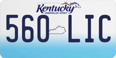 KY license plate 560LIC