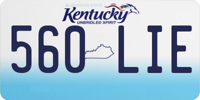 KY license plate 560LIE