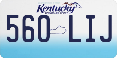 KY license plate 560LIJ