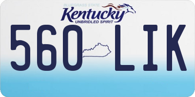 KY license plate 560LIK