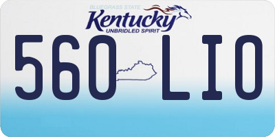 KY license plate 560LIO