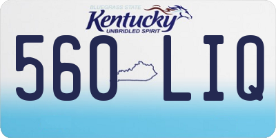 KY license plate 560LIQ