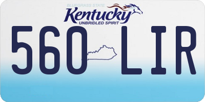 KY license plate 560LIR