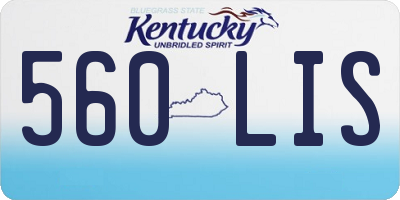 KY license plate 560LIS