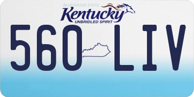KY license plate 560LIV
