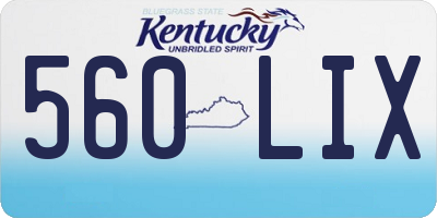 KY license plate 560LIX