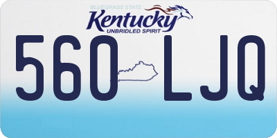 KY license plate 560LJQ