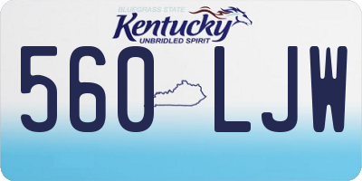 KY license plate 560LJW