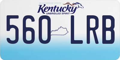 KY license plate 560LRB