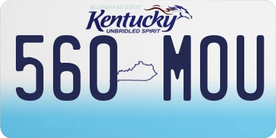KY license plate 560MOU