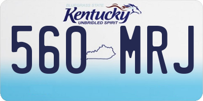 KY license plate 560MRJ