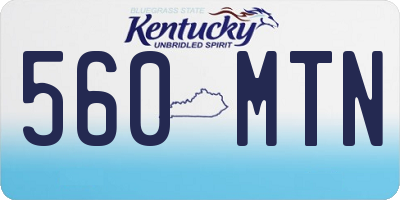 KY license plate 560MTN