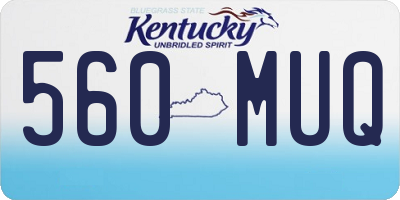 KY license plate 560MUQ