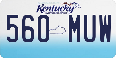 KY license plate 560MUW