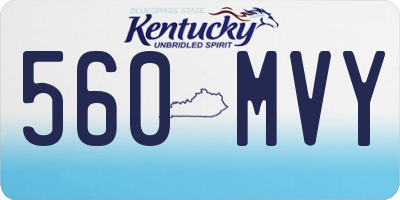 KY license plate 560MVY