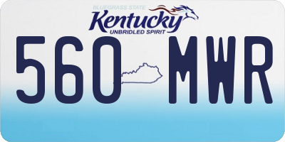 KY license plate 560MWR