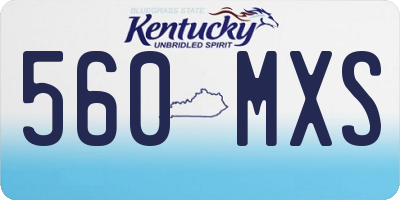 KY license plate 560MXS