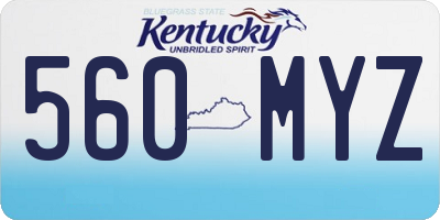KY license plate 560MYZ