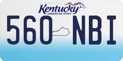 KY license plate 560NBI