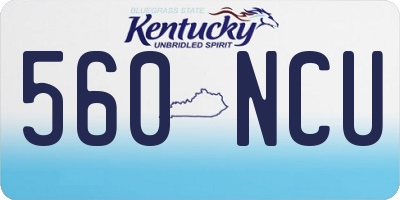 KY license plate 560NCU