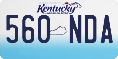 KY license plate 560NDA