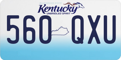 KY license plate 560QXU