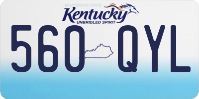 KY license plate 560QYL