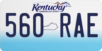 KY license plate 560RAE