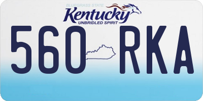 KY license plate 560RKA