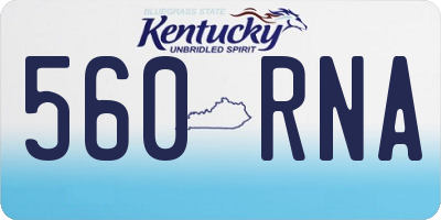 KY license plate 560RNA