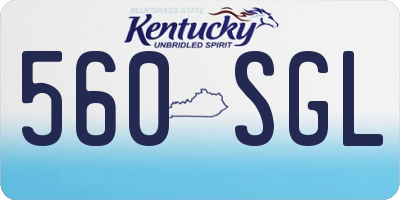 KY license plate 560SGL