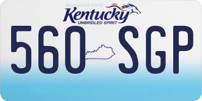 KY license plate 560SGP