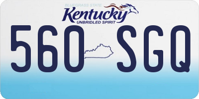 KY license plate 560SGQ