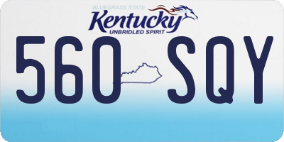 KY license plate 560SQY