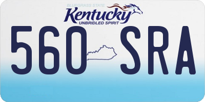 KY license plate 560SRA