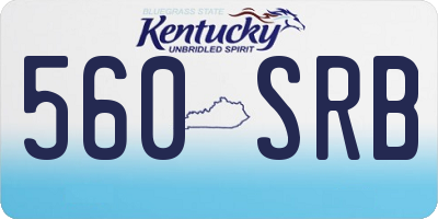KY license plate 560SRB