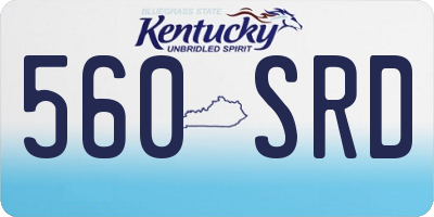 KY license plate 560SRD