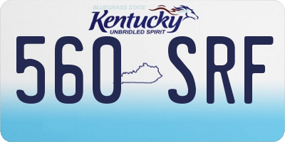 KY license plate 560SRF