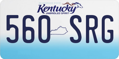 KY license plate 560SRG