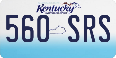 KY license plate 560SRS