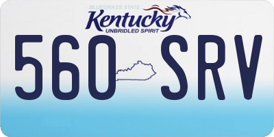 KY license plate 560SRV