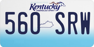 KY license plate 560SRW