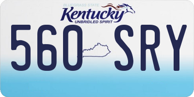 KY license plate 560SRY