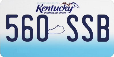 KY license plate 560SSB
