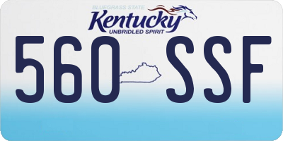 KY license plate 560SSF